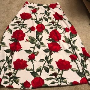 Red rose maxi skirt